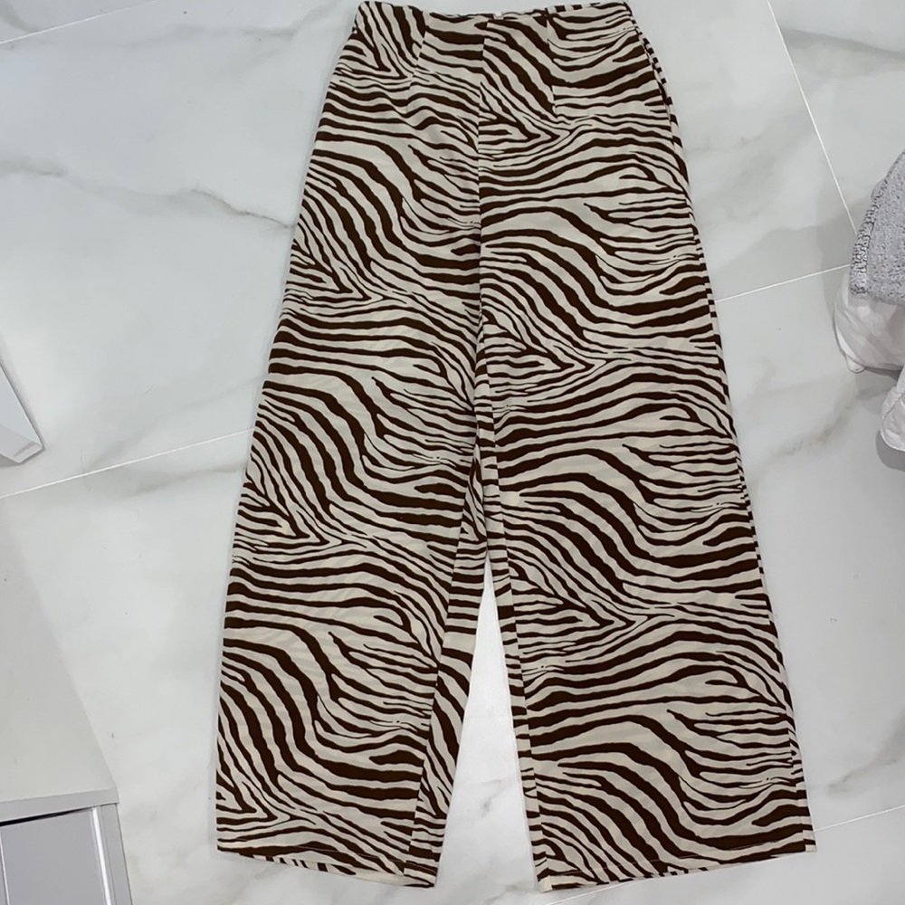 brown zebra pants